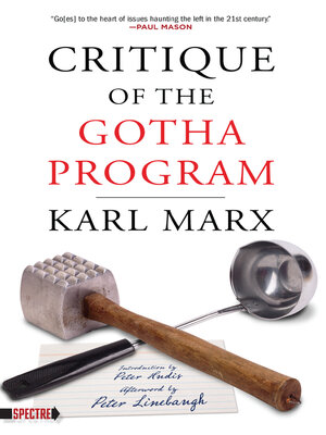 cover image of Critique of the Gotha Program